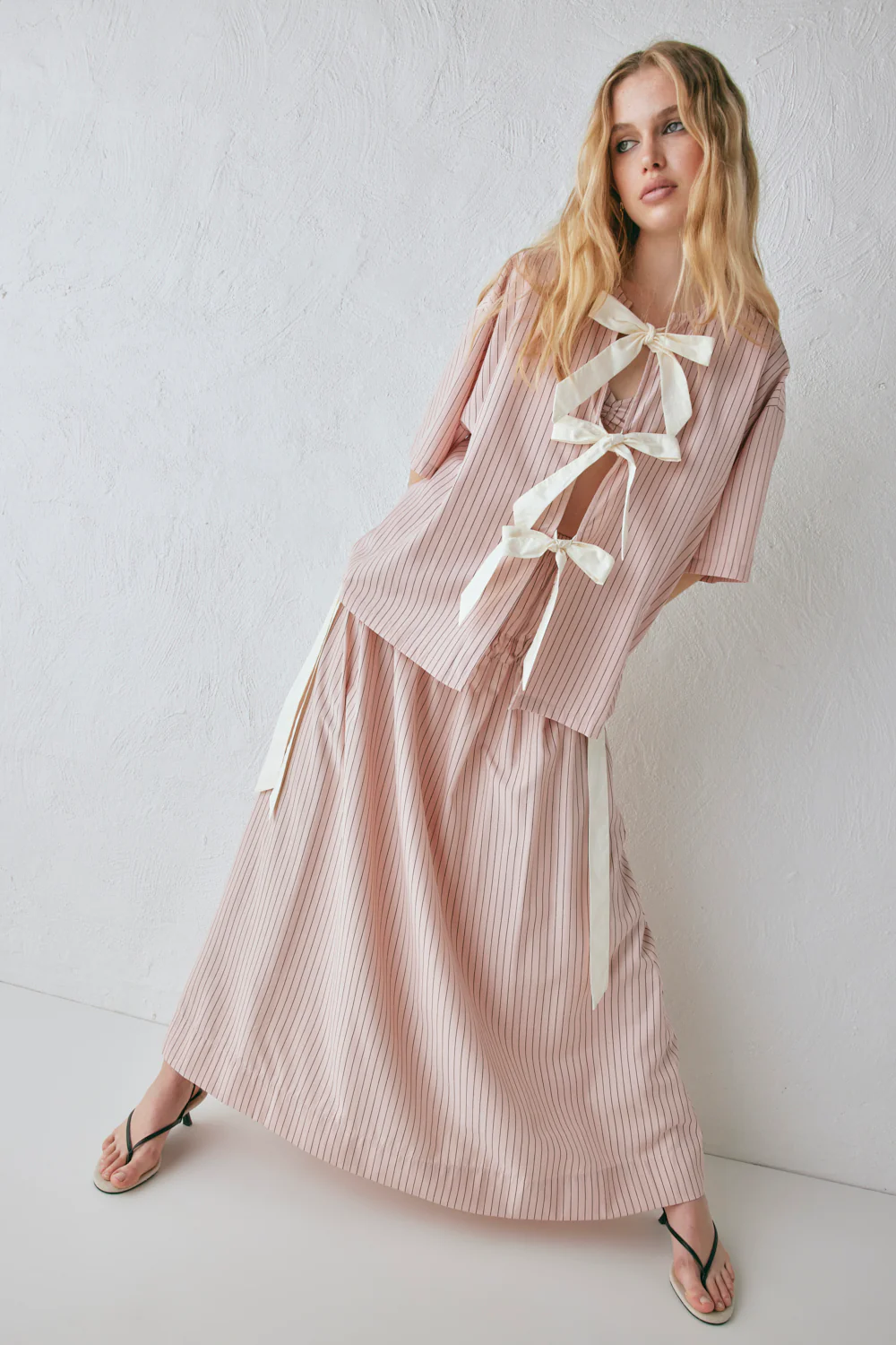 Naomi Smock Top Pink Stripe