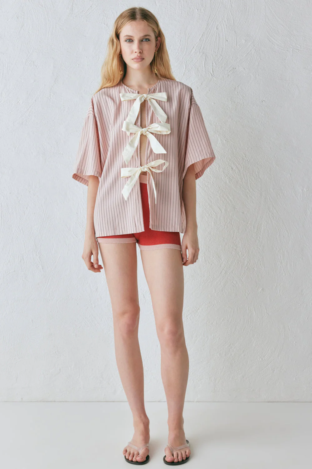 Naomi Smock Top Pink Stripe