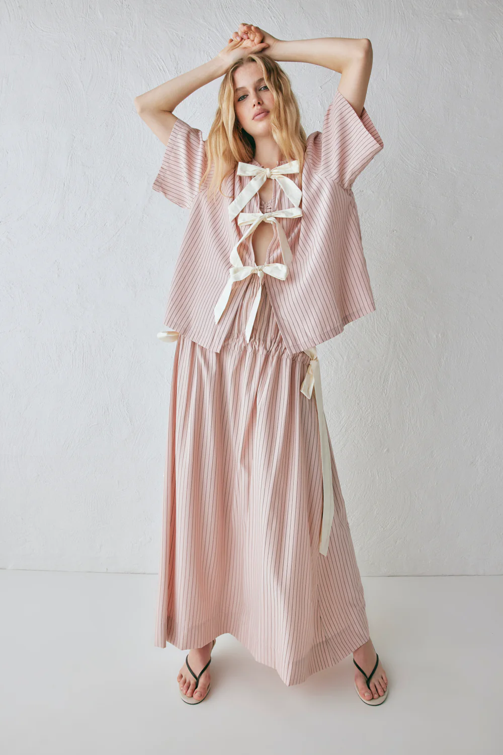 Naomi Smock Top Pink Stripe