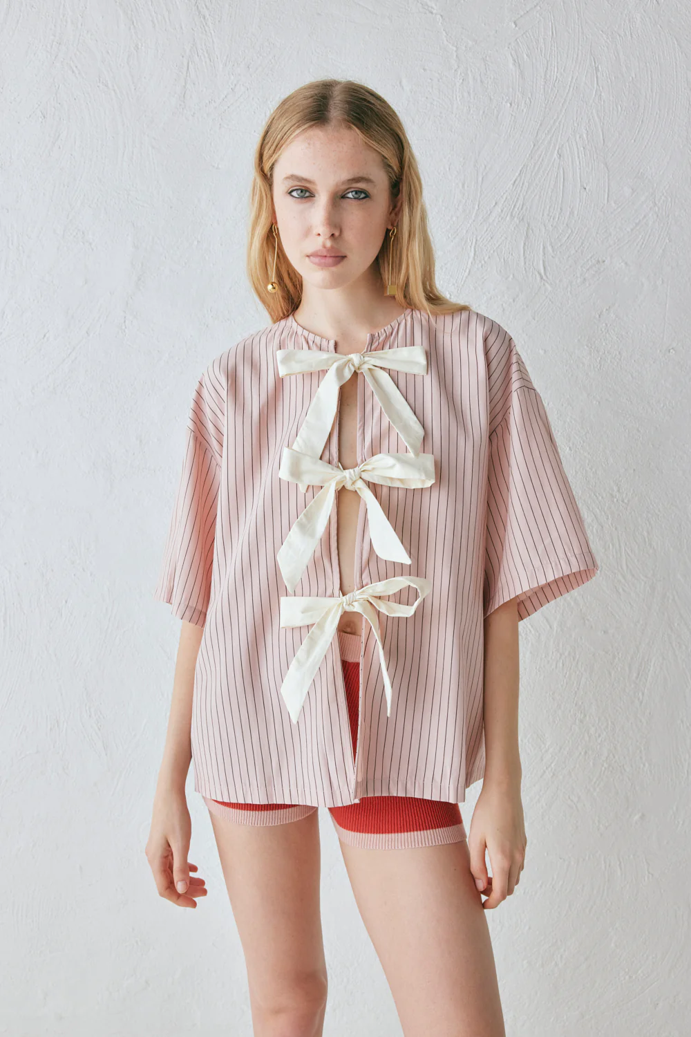 Naomi Smock Top Pink Stripe
