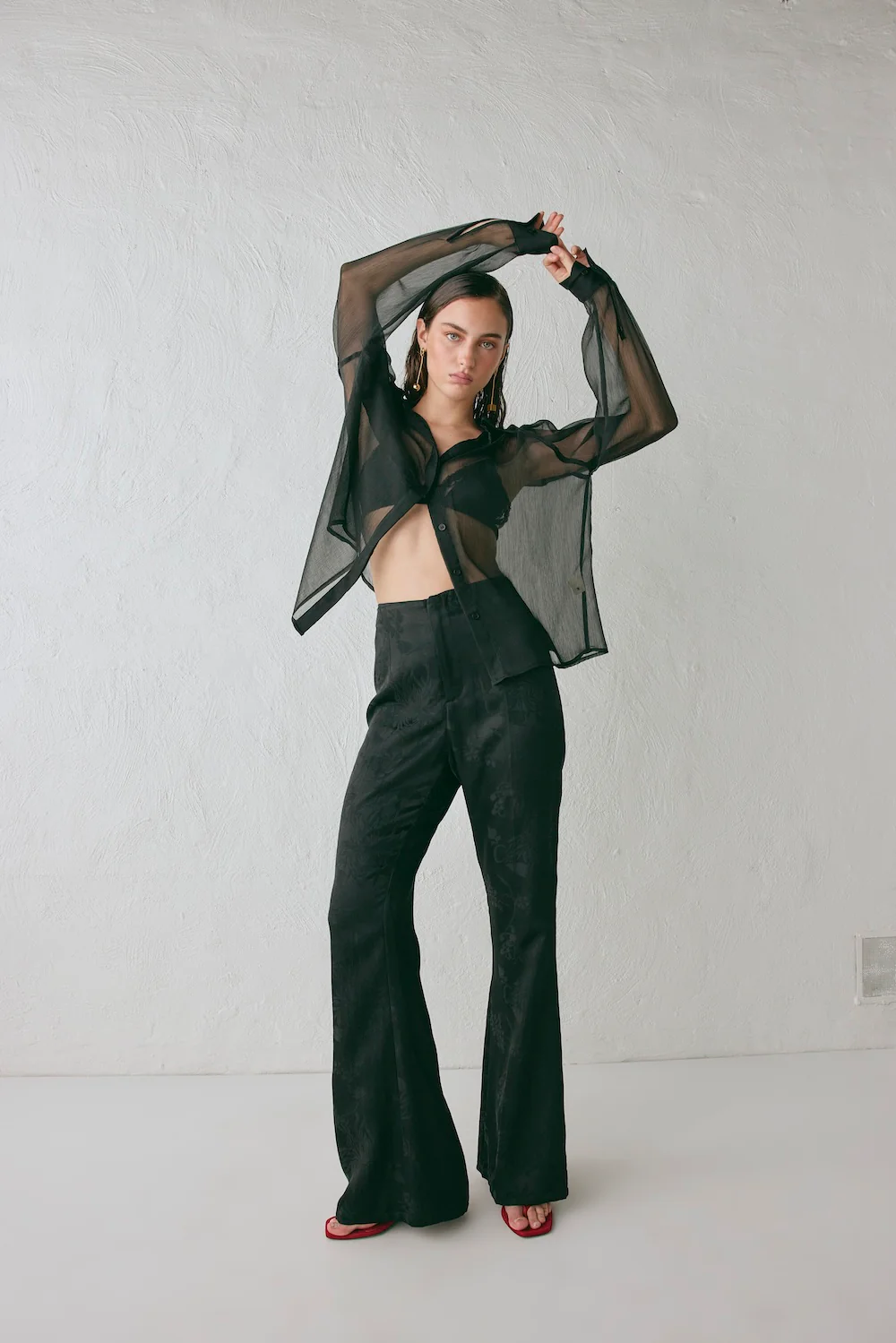 Matise Jacquard Flare Pants Black