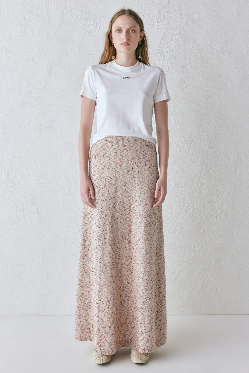 Lya Knit Maxi Skirt Pink Marle