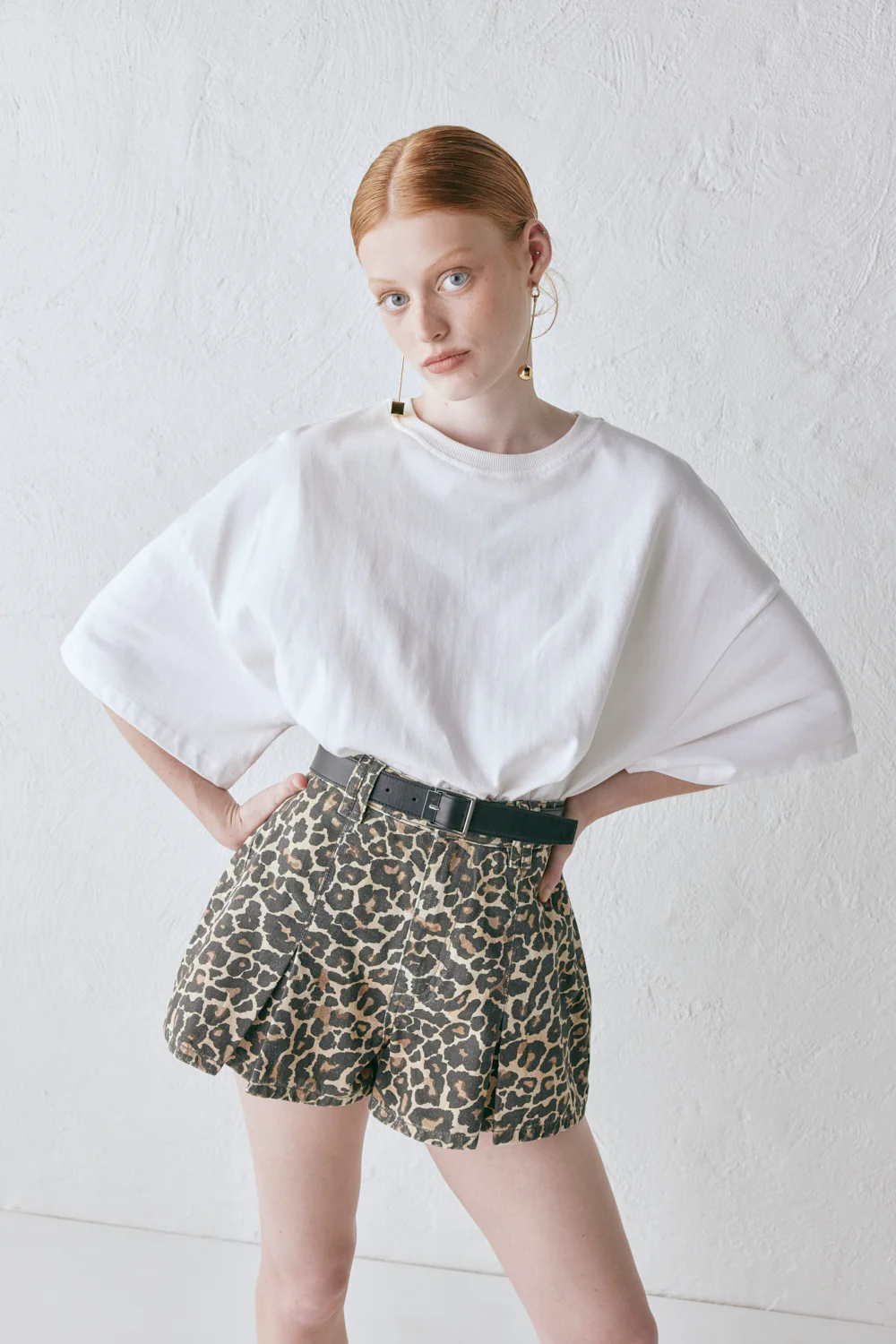 Abigail Denim Shorts Leopard