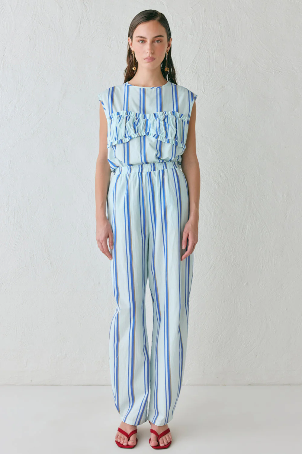 Vita Barrel Pants Blue Stripe