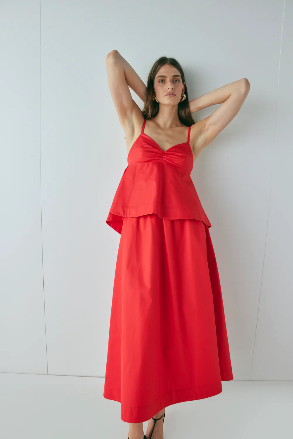Ruby Midi Skirt Red