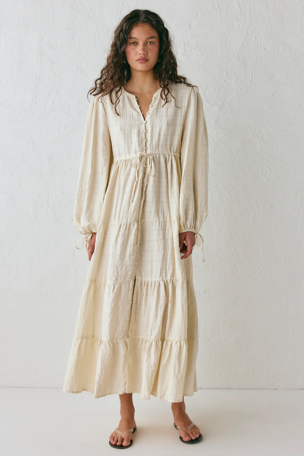 Dreaming Of Travel Midi Dress Natural
