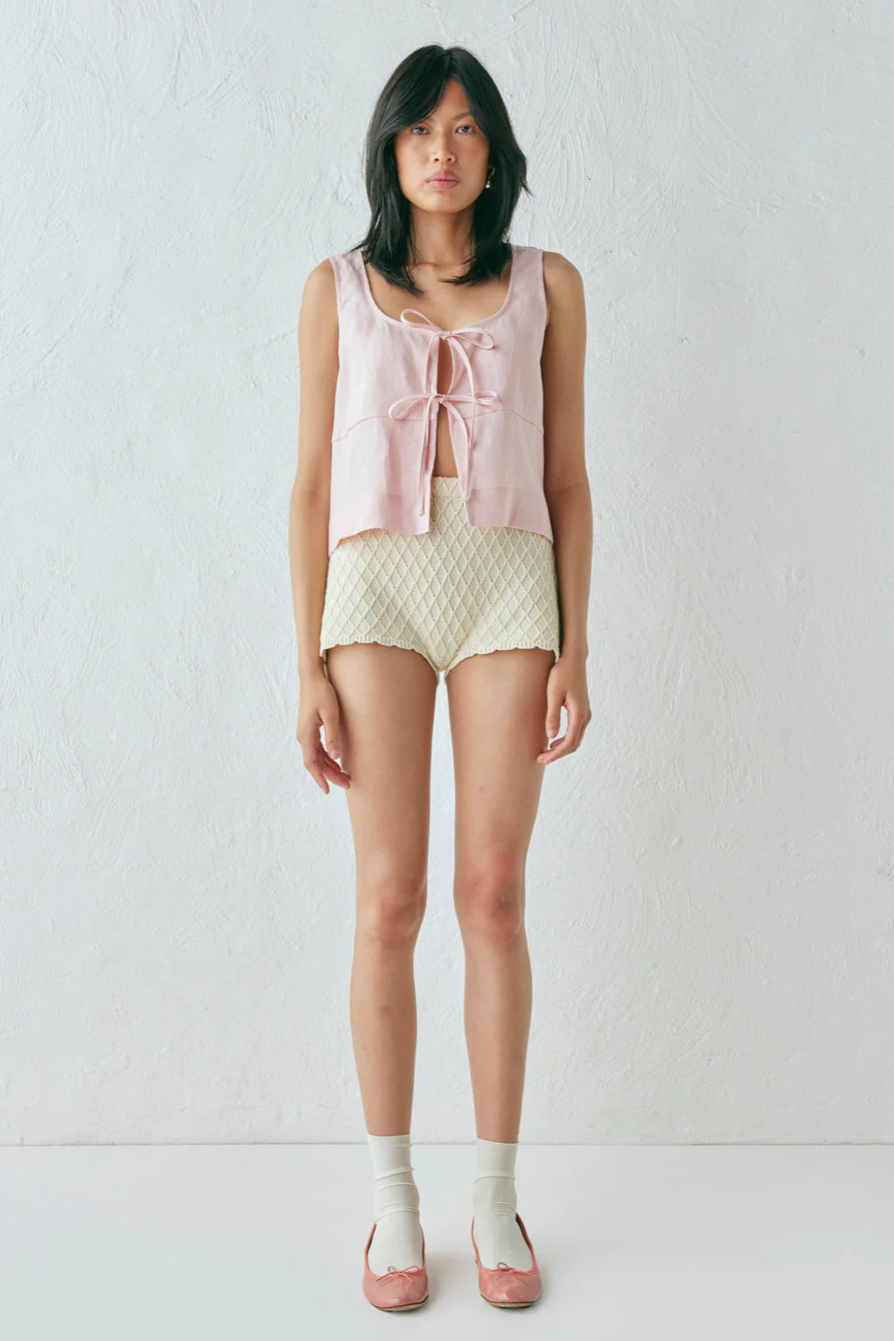 Nessa Linen Smock Top Pink