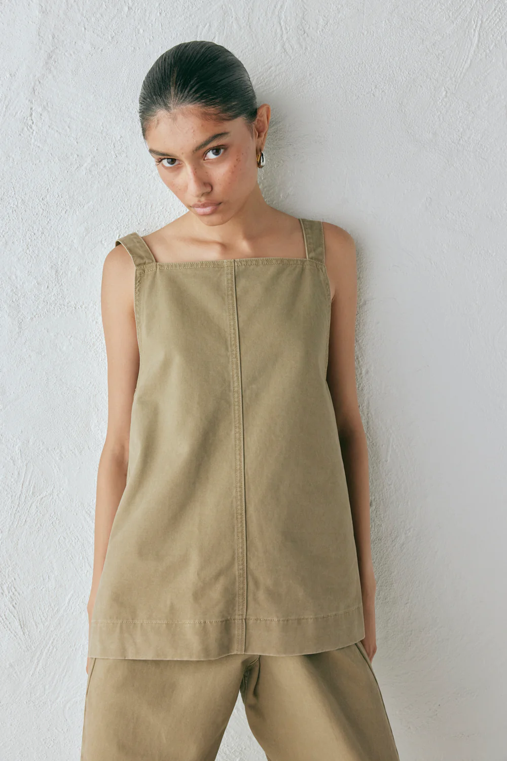 Lina Denim Top Khaki