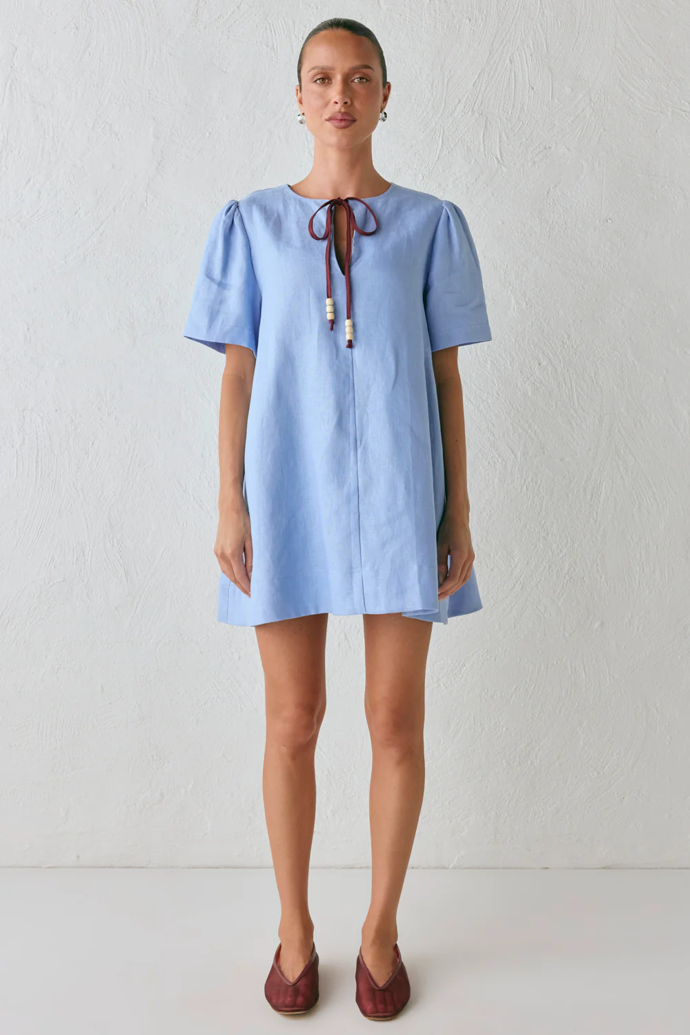 Olsen Linen Mini Dress Blue