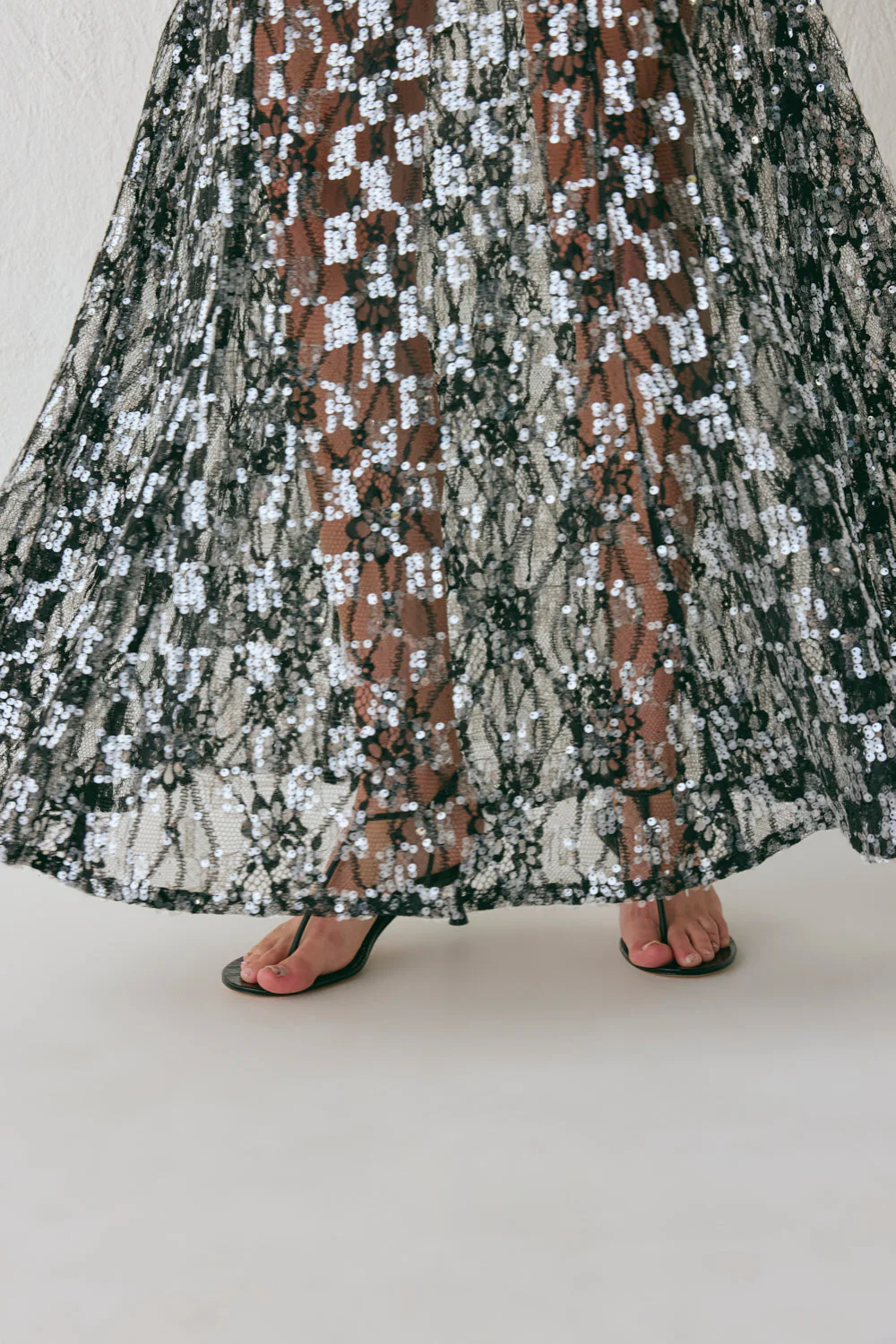 Robbie Sequin Maxi Dress Cream