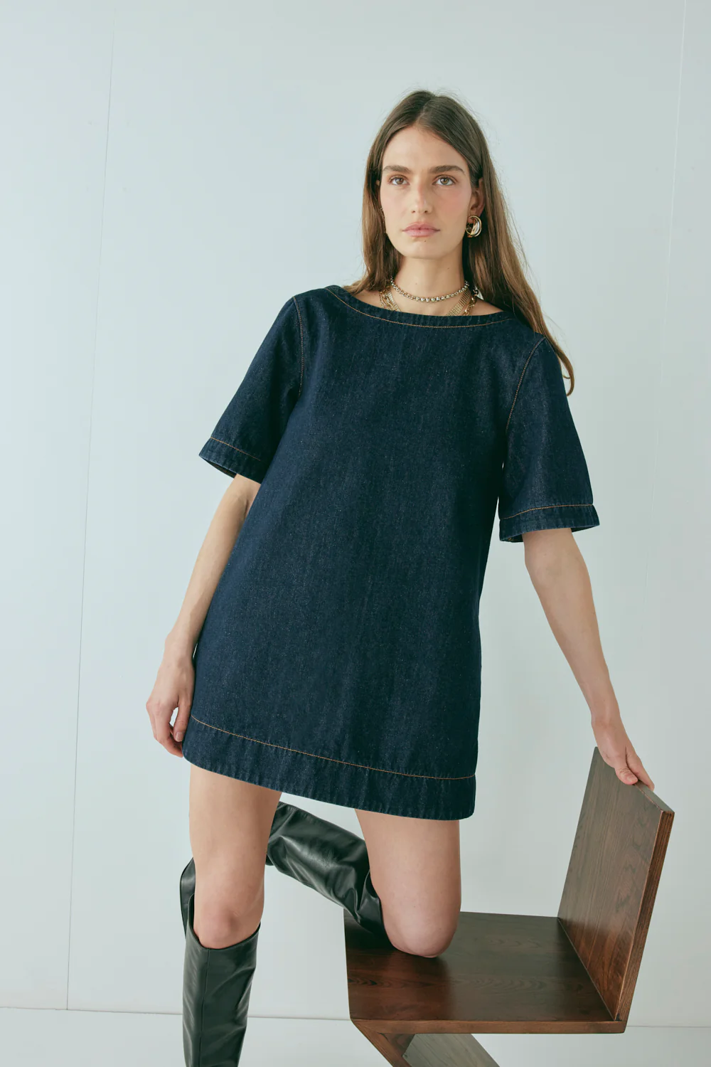 Peyton Denim Mini Dress Indigo
