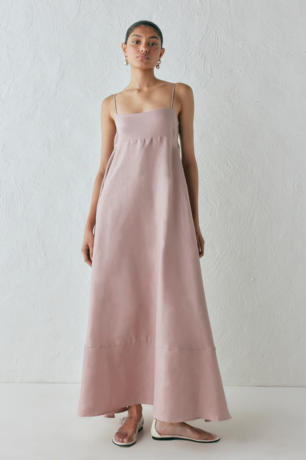 Behati Linen Maxi Dress Blush