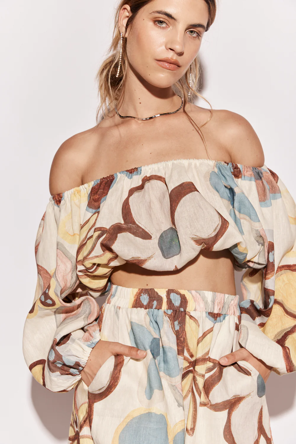 Inka Linen Top Flower