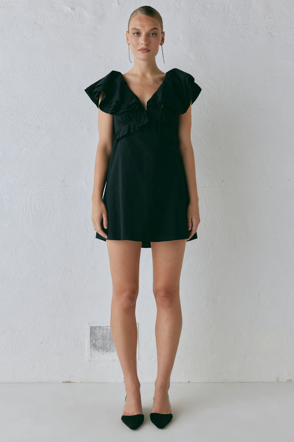 Party Nights Frill Mini Dress Black