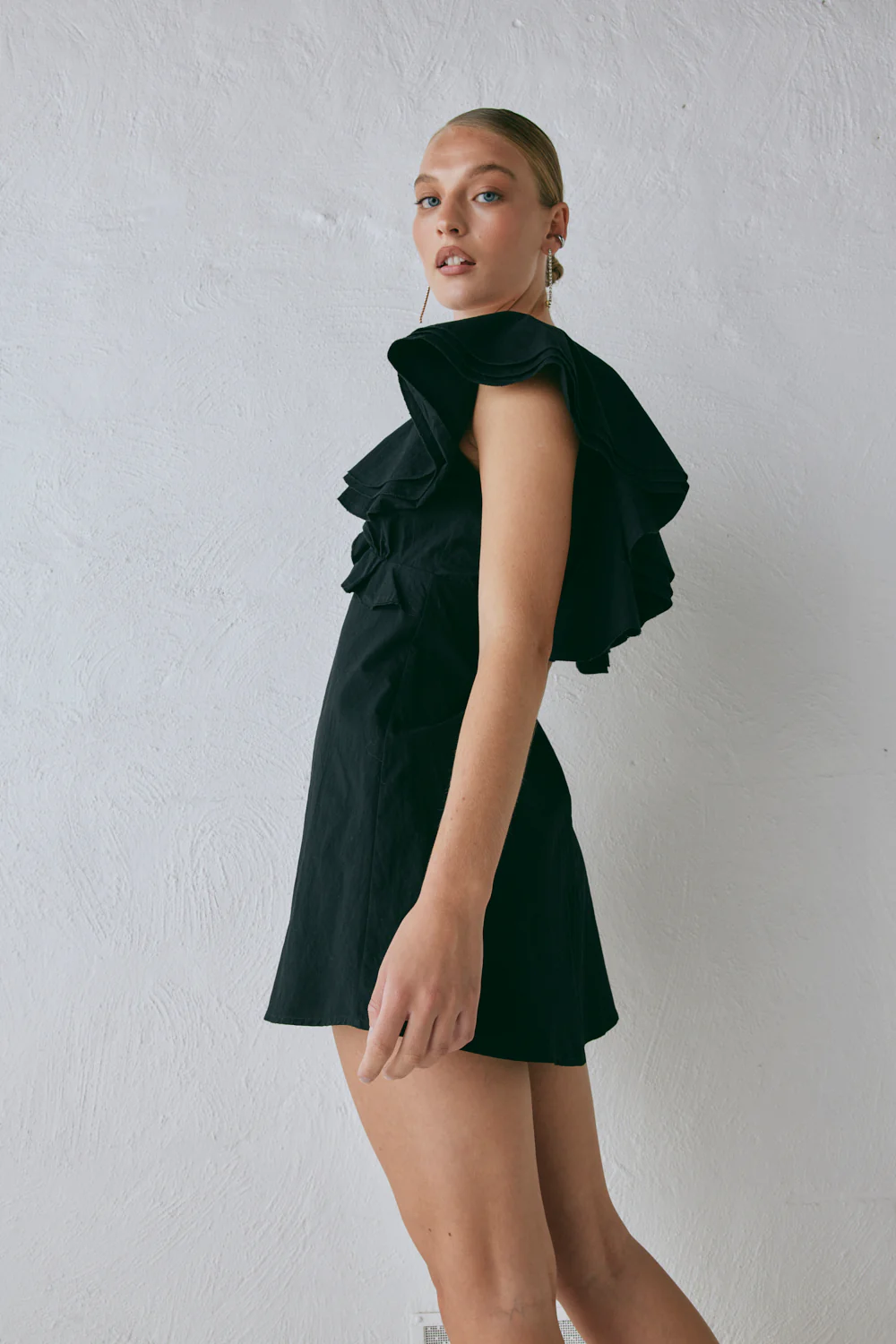 Party Nights Frill Mini Dress Black