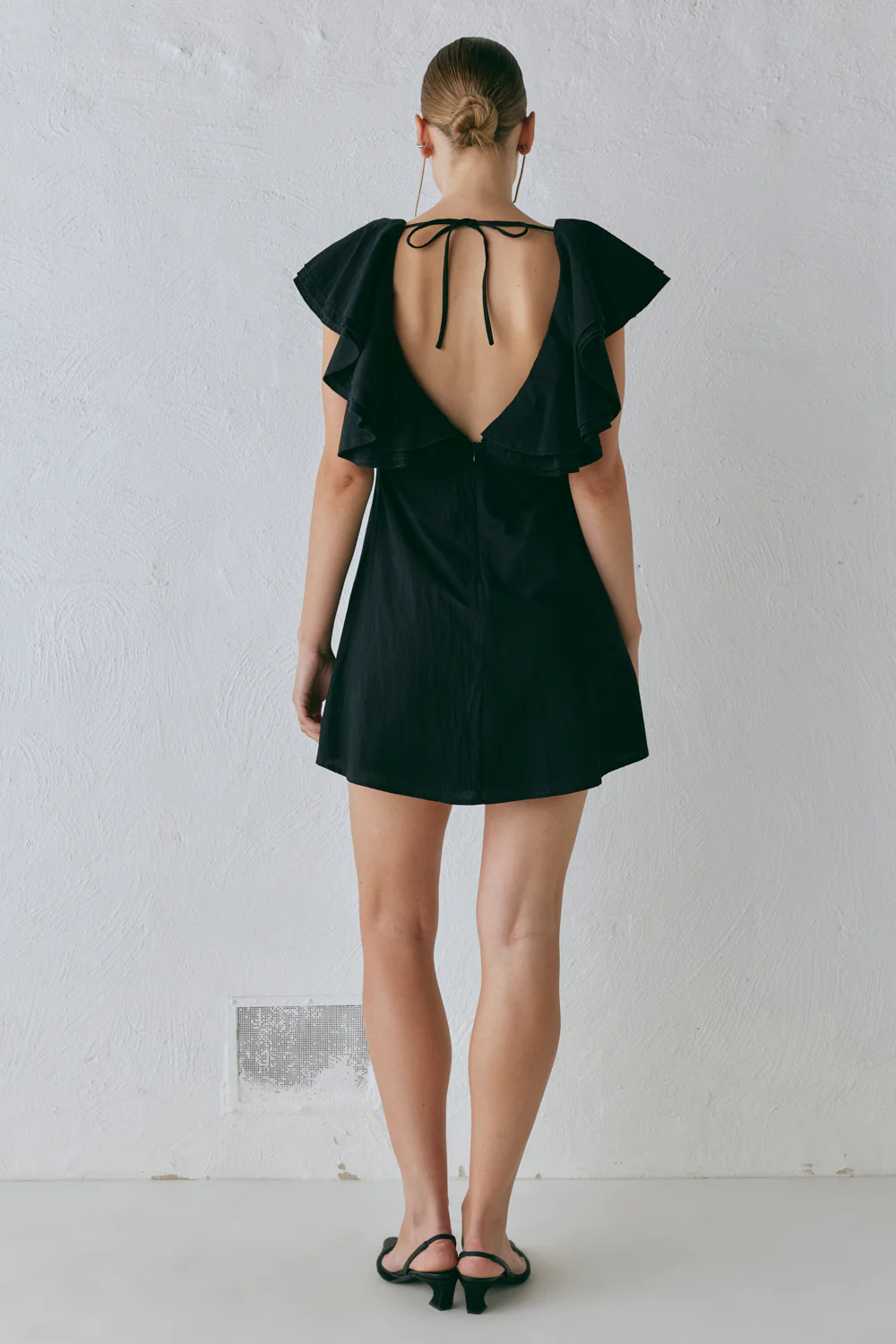 Party Nights Frill Mini Dress Black