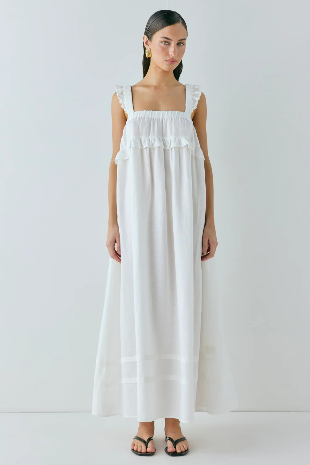 Curate & Create Smock Maxi Dress White