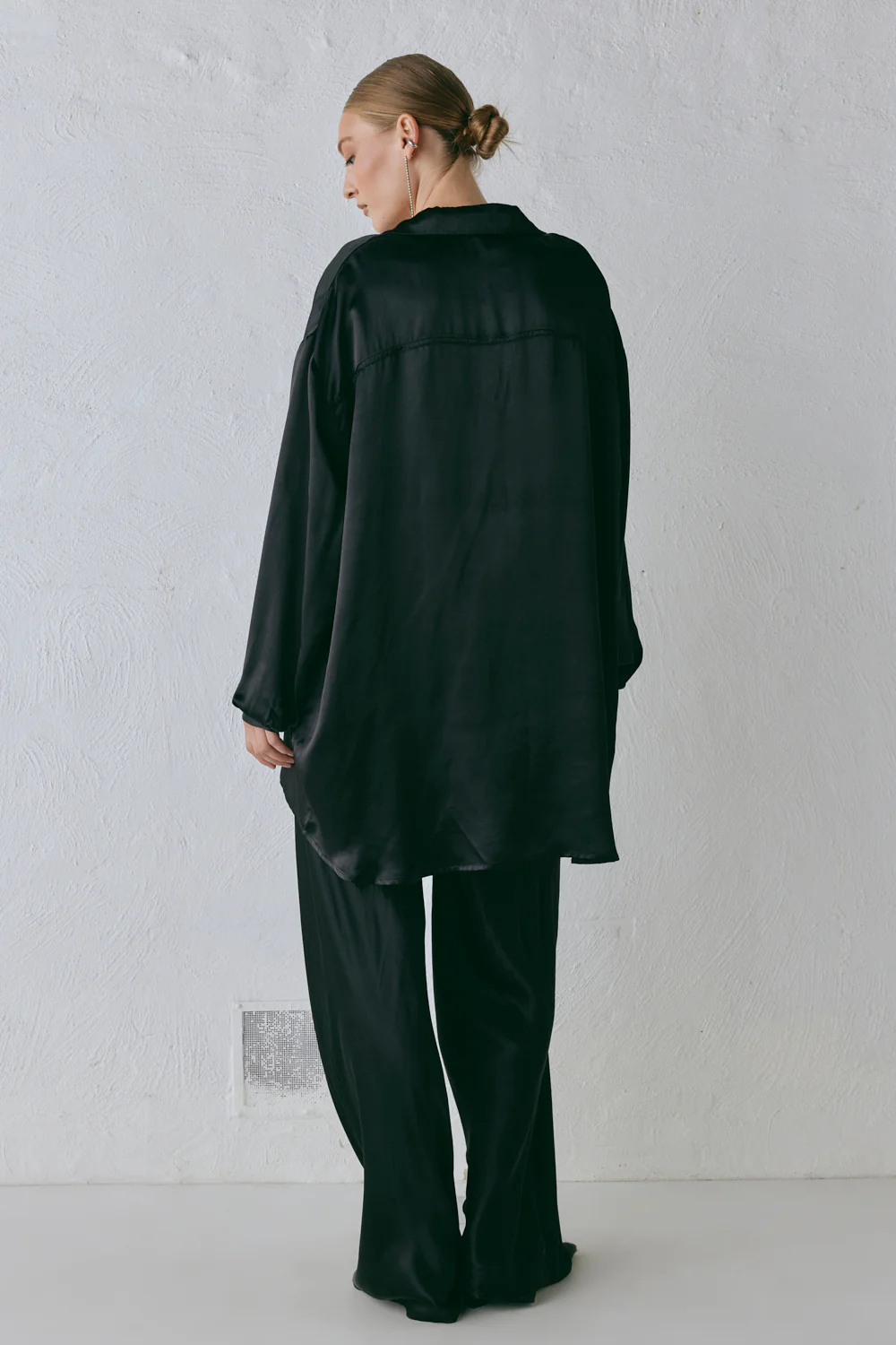 Rae Satin Top Black